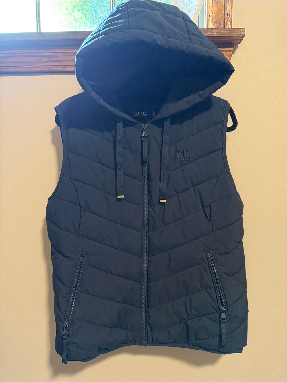 Ralph Lauren Navy Quilted Hooded Puffer Vest